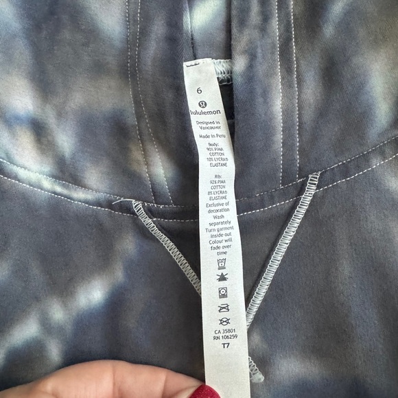 Lululemon All Yours Hoodie Tie Dye *Fleece in Marmoleado Tie Dye Graphite Grey - Picture 4 of 6